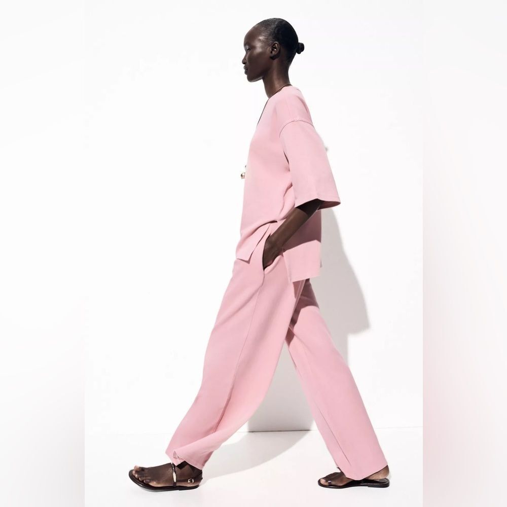 Zara Co-Ord Set Washed Effect Pants And Top - Picture 11 of 13